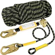 TRSMIMA Rope Harness Safety Lanyard: 25 50 100 150ft Vertical Roofing Rope with Grab- Fall Protection Tree Climbing Line Kit
