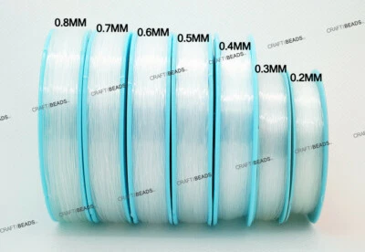 0.2mm - 0.8mm Non Elastic Clear Crystal Beading Thread String Cord Fishing Line
