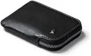 [Bellroy] Card Pocket (Small Leather Zipper Card Holder Wallet, Holds 4-15 Cards, Coin Pouch, Folded Notes) - Black