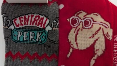 FRIENDS 2 pairs of socks Turkey & Central Perk NWT Limited Edition Red Cross