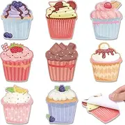 8 Pcs Sticky Notes Yummy Sticky Notes Cute Kawaii Cupcake Shaped Sticky Notes Novelty Food Snacks Notepad Memo Note Sticky Notepad for Home Office Notebook Bookmarks School Supplies Students