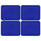 Pyrex 7211-PC Rectangular Blue 6 Cup Plastic Storage Lid 4PK for Glass Dish