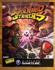Super Mario Strikers Nintendo Gamecube Vintage Video Game PROMO Poster RARE!