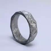 Meteorite Ring,SIZE(US 9 ),Muonionalusta meteorite carved ring AB185