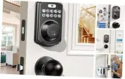 Keyless Entry Door Lock with 2s, Electronic Backlit Keypad Deadbolt Black Knob