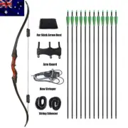 Archery 60" Hunting Bow 30-50lbs Wooden Takedown Recurve Bow for Youth & Adult