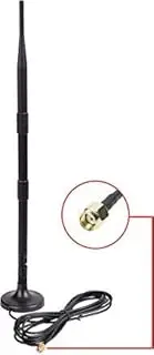 9dbi High Gain WiFi Booster Router Indoor Omni-Directional Extender Antenna with Magnetic Stand Base & 5ft Extension Cable, 2.4GHz 802.11n/b/g, RP-SMA Male Connector