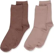 [Name It] Baby Girls NKFWAKTA Wool/VIS 2P XXIII Socks, Peppercorn, 37/39 EU, Peppercorn, 37-39