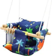DILIMI Wooden Baby Swing Toddler Swing Indoor & Outdoor Infant Hanging Swing ...