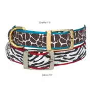 Safari Animal Print Dog Collars By Zack & Zoey in 2 Colors/Patterns & 4 Sizes