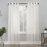 Emily Sheer Voile Grommet Curtain Panel, 59" x 120", Eggshell Off-White