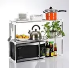 2 Tier Kitchen Storage Cart Microwave Oven Rack Utility Workstation Stand Shelf