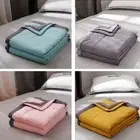 Lightweight Cotton Blanket Smooth Summer Throw Air Condition Room