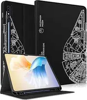 [Wazzasoft] Samsung Galaxy Tab S8/S9 Ultra Case 14.6 Inch 2022/2023 for Women Girls Kids Boys Men Folio Cover With Pencil Holder Cute Design Black Unique Tablet Cases