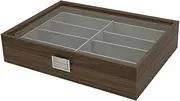 Lrocaoai 1 PCS Walnut Wood Sunglasses Storage Display Box 8 Slots Storage Sunglasses Display Case Collector Jewelry, 500358791
