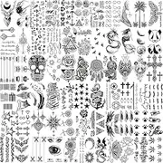 WADY Temporary Tattoos, Fake Tattoos, 66 Sheets Tiny Temporary Tattoos Stickers, Fake Tattoos That Look Real And Last Long, Face Neck Arm Children Tattoo Temporary Flower Star Tattoo Boys Girl Tattoos