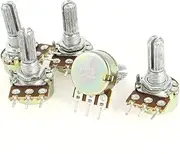 Aexit 5 (Potentiometer) Pcs B250K 250K Ohm Top Adjustment Metal Rotating Shaft 3 Terminals Rotary Single Linear (88ry662qf472) Taper Potentiometers