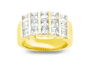 1.50ct Diamond Wedding Band Ring 10k Yellow Gold Princess Cut Channel GH I1