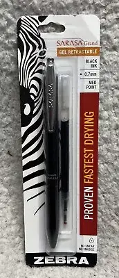 Zebra Sarasa Grand Gel Retractable Black Ink .0.7mm Med Point - Brand New