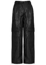 Jonathan Simkhai Wide-leg Vegan Leather Cargo Trousers - Black - 10 (UK14 / L) 10 (UK14 / L)