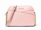 New Michael Kors Jet Set Travel Medium Dome Crossbody Leather Powder Blush