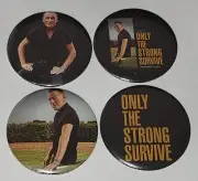 BRUCE SPRINGSTEEN ONLY THE STRONG SURVIVE SET OF 4x OFFICIAL BUTTON BADGES
