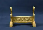 Wood Samurai Sword Holder Stand Katana Tanto Plaque Rack Kyrin Carved 2 Tier