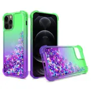 Reiko Shiny Flowing Glitter Liquid Bumper Case for Apple iPhone 12 Pro Max in Gr