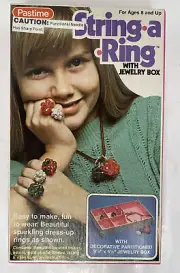 Vintage 1979 Pastime String-A-Ring Beads Pearls Jewelry Box Craft Kit