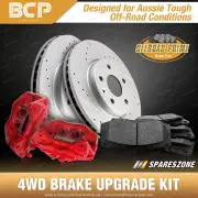 Rear 4WD Brake Calipers Rotors Pads for Nissan Patrol GU Y61 2.8L 3.0L 4.2L 4.5L