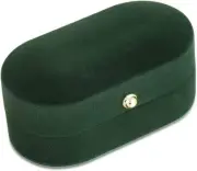 Vintage Green Velvet Ring Box Holder Jewelry Display Storage Case for 2 Rings