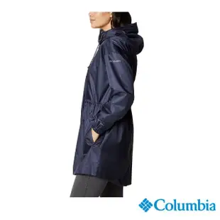 【Columbia 哥倫比亞 官方旗艦】女款-Omni-Tech 防水長版外套-深藍(UWR03550NY / 機能.防水.休閒)