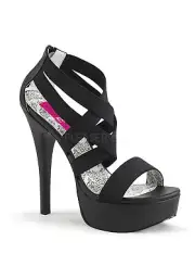 Pleaser Pink Label TEEZE-47W 5 3/4" Heel 1 3/4" Platform Cross Close Back Sandal