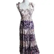 Anthropologie Abel the Label Maxi Dress Pink Flora Pastel Zodiac NWT Women's XS