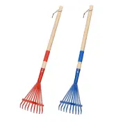 2 Pieces Leaf Rake Heavy Duty Accessories Garden Rake for Yard Garden Lawns