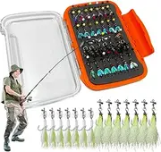Ice Fishing Jigs Kit,Simulated Fishing Fly Hook Set - Compact Design Leisure Tool for All Kinds of Outdoor Environment