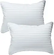 kinder Fluff Kids Pillows for Bed (2X) - The Only Toddler Pillow 300T Cotton Shell & Down Alternative Fill - Travel Pillow for Kids Above 4 Years Old (35x50cm - White)