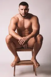 [K126] Handsome Man Cute Male Model Showing Off Body Physique Art Photography