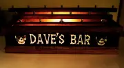 SKULL & BONES LIGHTED BEER TAP HANDLE DISPLAY HOLDS 18 PERSONAL BAR SIGN