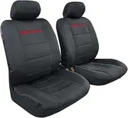 Heavy Duty Canvas Seat Covers for Isuzu D-Max Series Single/Dual/Space Cab 2012-2023 Waterproof Front Pair - Black