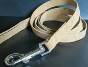 Top Paw Cork Dog Leash NEW 5'x5/8" Leatherette Small-M Chrome hook,Soft Strong