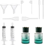 2Pcs 30ml Glass Perfume Atomizer Bottles, Portable Empty Perfume Bottle, Perfume Spray Bottle, Portable Cologne Atomizer with 10Pcs Perfume Refill Pump Tools