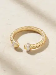 [David Yurman] David Yurman - Cable 18-karat Gold Diamond Ring - 7 7 Gold