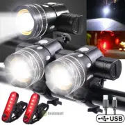 1/2 Set USB Rechargeable LED MTB Bicycle Light 9000000LM Racing Front Headlight