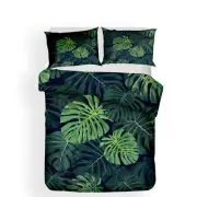3D Bedding Set Tropical Plants Print Full Kingsize Duvet Cover Set Bedclothes...