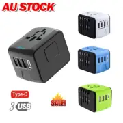 International Universal Travel Adapter With 3 USB+ Type C Power Charger GT