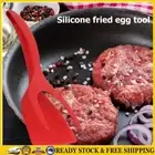 2 in 1 Non Stick Grip Flip Fried Egg Tong Toast Bread Pancake Spatula (Red) *AU