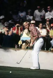 Jack Nicklaus in action, putt on No 16 green during Thursday - 1972 Old Photo