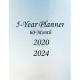 5-Year Planner 60-Month 2020 2024: 5 year monthly planner 8.5 x 11 to plan your short to long term goal, organizer .