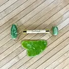 Jade Gua Sha and Roller Set | Eco-friendly Bamboo Jade roller and Gua Sha stone